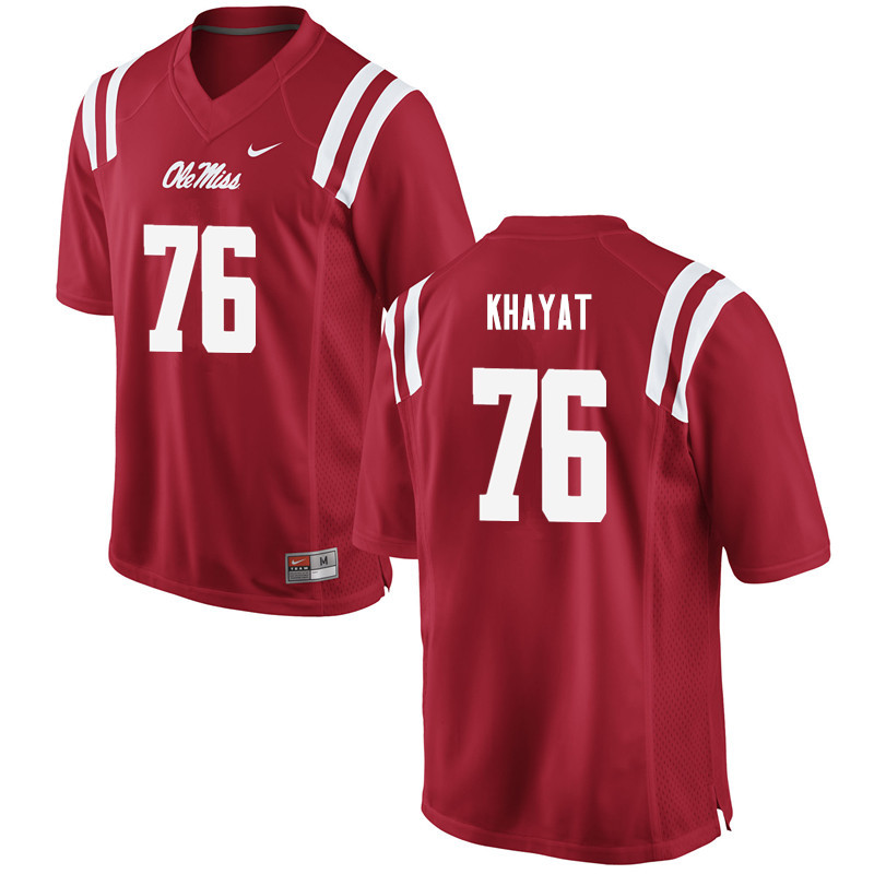Robert Khayat Ole Miss Rebels NCAA Men's Red #76 Stitched Limited College Football Jersey WFS4358FR